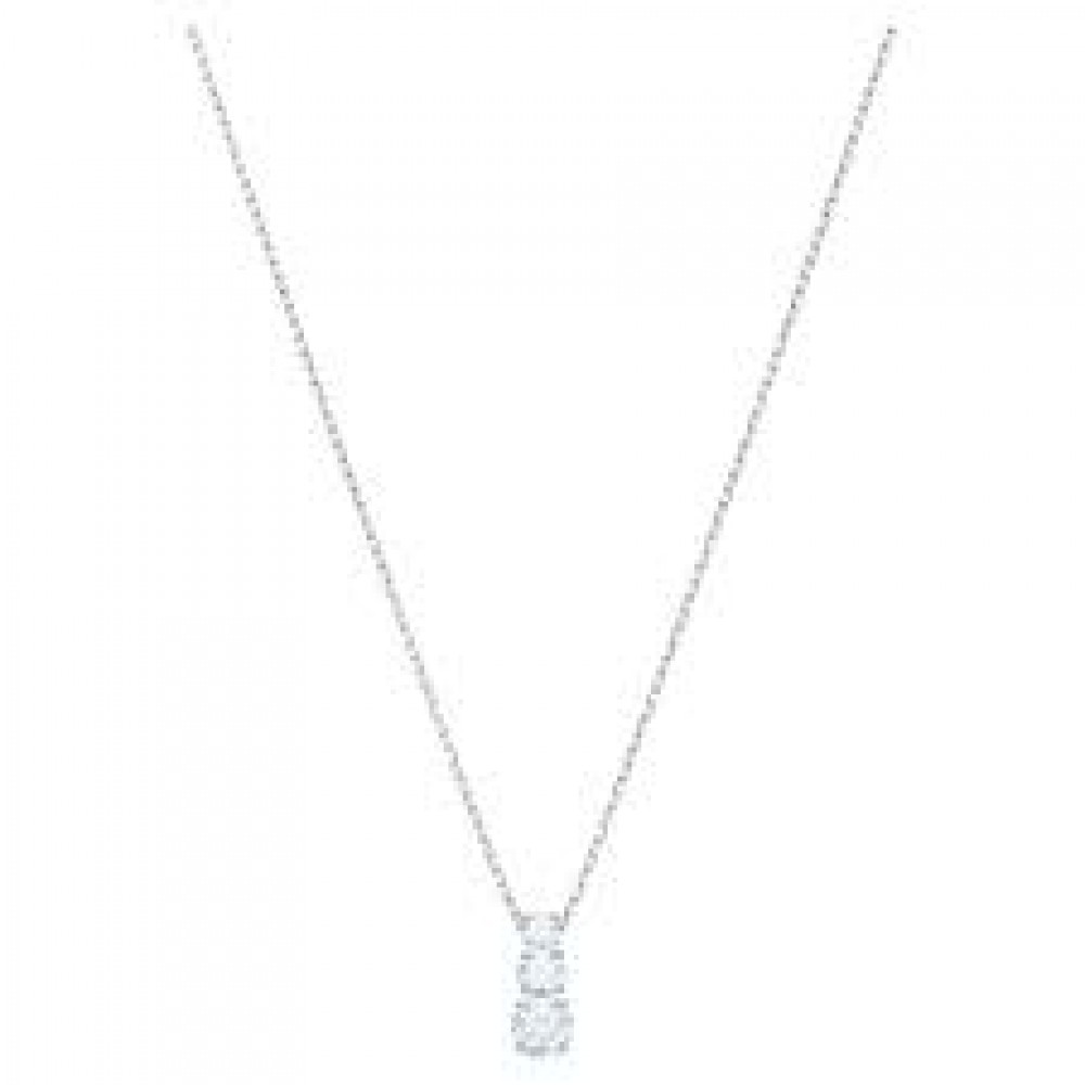 Swarovski Attract Trilogy Round kolye, Beyaz, Rodyum kaplama - 5414970