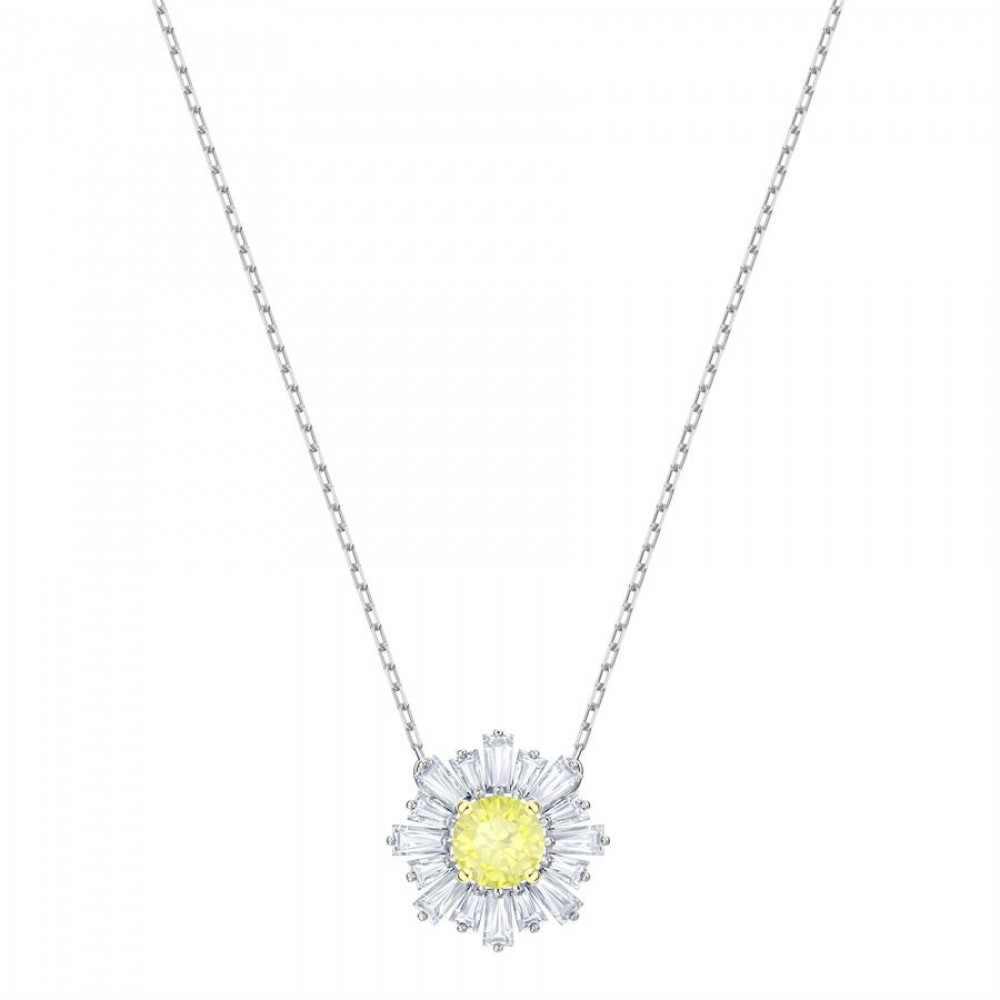 Swarovski Sunshine Kolye Sarı Beyaz Rodyum Swarovski Sunshine Kolye Sarı Beyaz Rodyum