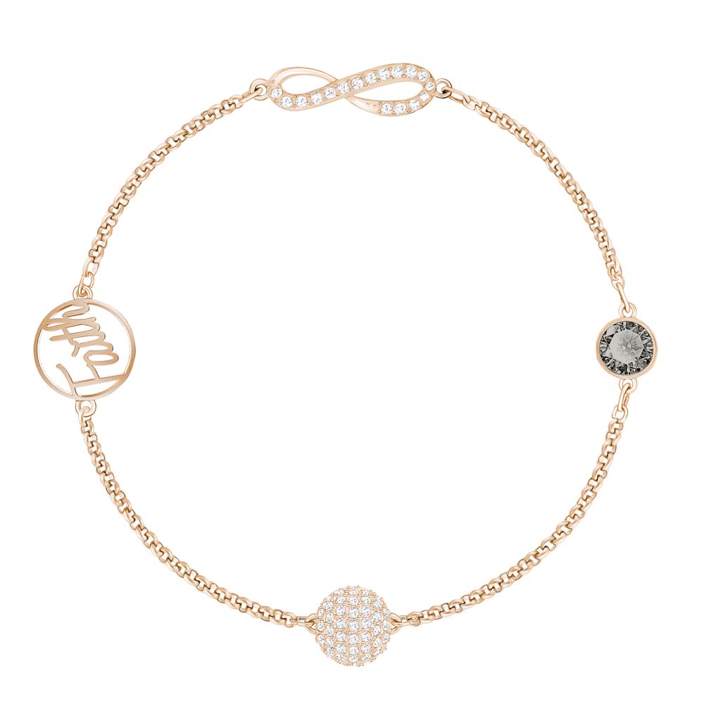 Swarovski Remix Collection Infinity Strand, Siyah, Pembe altın rengi kaplama M - 5365734 Swarovski Remix Collection Infinity Strand, Siyah, Pembe altın rengi kaplama M - 5365734