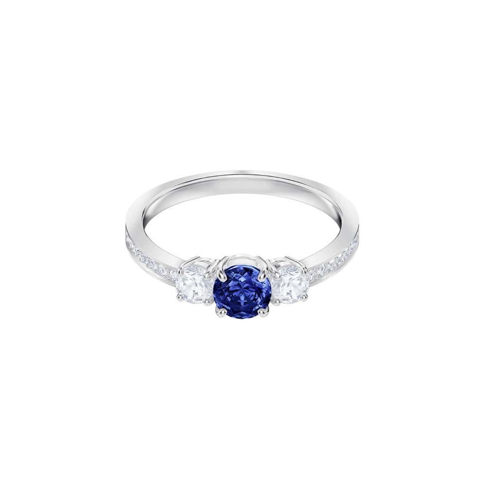 Swarovski Attract Trilogy Round Yüzük, Mavi, Rodyum kaplama 55 - 5416152 Swarovski Attract Trilogy Round Yüzük, Mavi, Rodyum kaplama 55 - 5416152