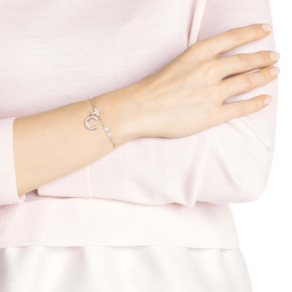 Swarovski Remix Collection Charm C, Beyaz, Pembe altın rengi kaplama - 5437626 Swarovski Remix Collection Charm C, Beyaz, Pembe altın rengi kaplama - 5437626