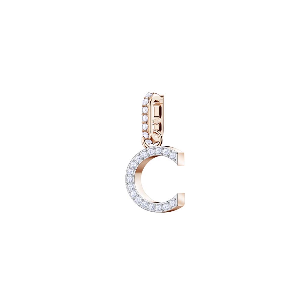 Swarovski Remix Collection Charm C, Beyaz, Pembe altın rengi kaplama - 5437626 Swarovski Remix Collection Charm C, Beyaz, Pembe altın rengi kaplama - 5437626