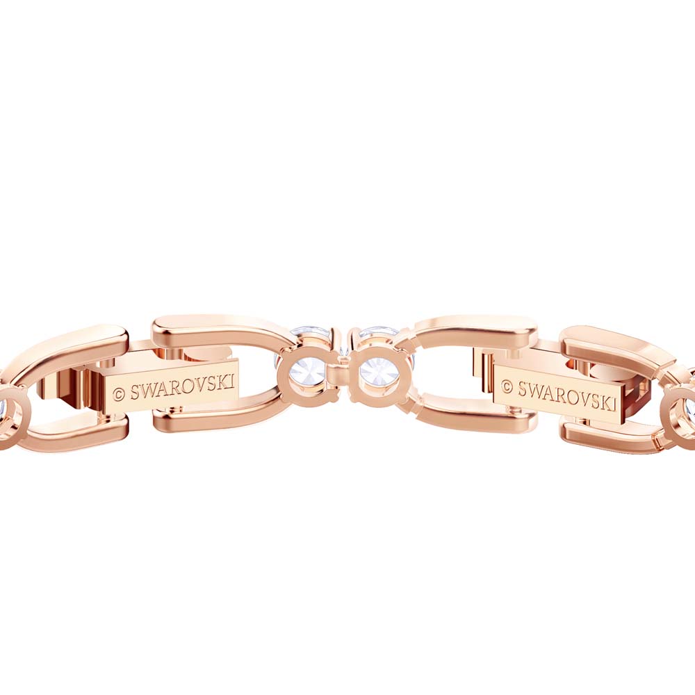 Swarovski Tennis Bileklik, Beyaz, Pembe altın rengi kaplama - 5464948