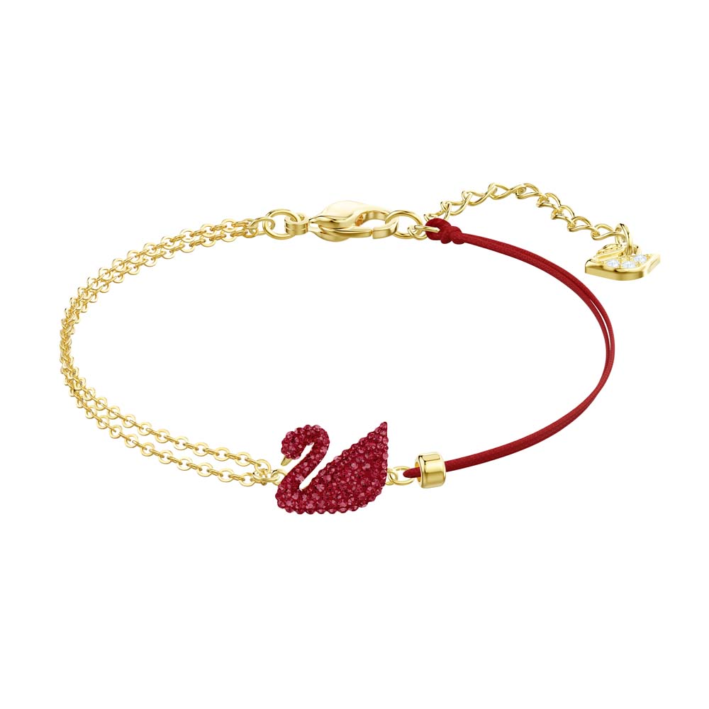 Swarovski Iconic Swan Bileklik, Kırmızı, Altın rengi kaplama - 5465403 Swarovski Iconic Swan Bileklik, Kırmızı, Altın rengi kaplama - 5465403