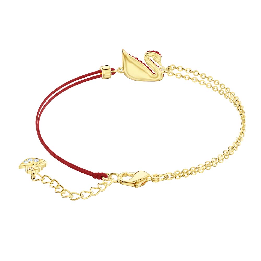 Swarovski Iconic Swan Bileklik, Kırmızı, Altın rengi kaplama - 5465403 Swarovski Iconic Swan Bileklik, Kırmızı, Altın rengi kaplama - 5465403