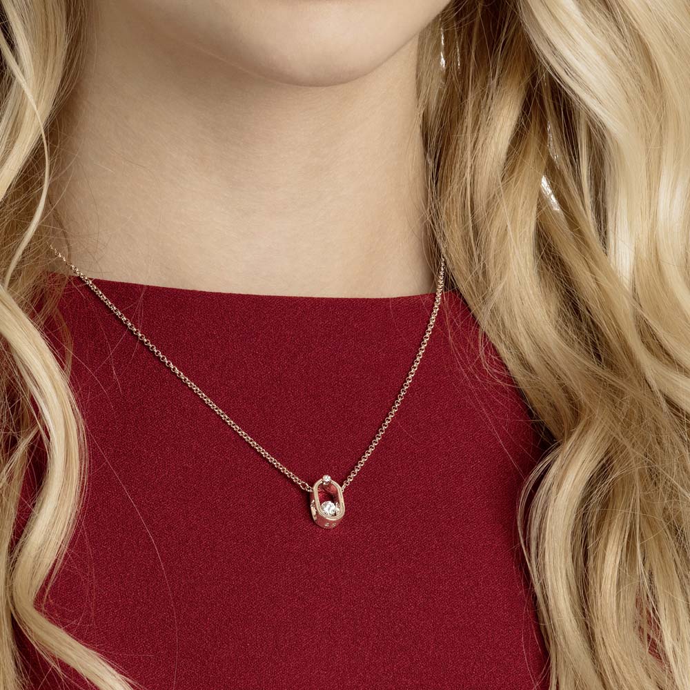 Swarovski North Kolye, Beyaz, Pembe altın rengi kaplama - 5468084