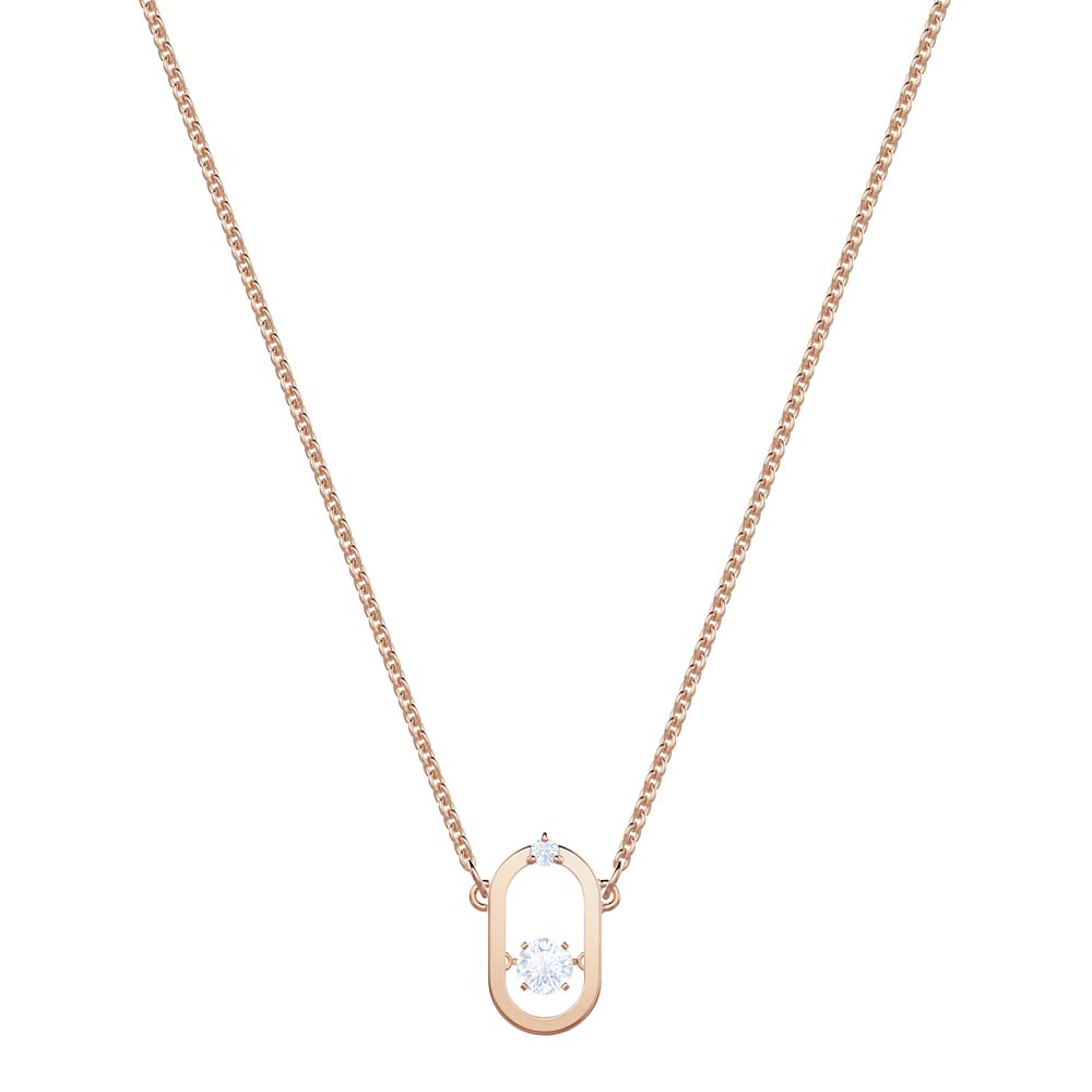 Swarovski North Kolye, Beyaz, Pembe altın rengi kaplama - 5468084