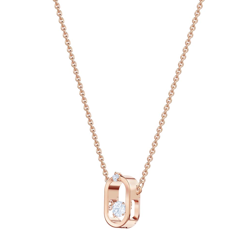 Swarovski North Kolye, Beyaz, Pembe altın rengi kaplama - 5468084