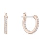Swarovski Nice Halka Küpeler, Beyaz, Pembe altın rengi kaplama - 5497872 Swarovski Nice Halka Küpeler, Beyaz, Pembe altın rengi kaplama - 5497872