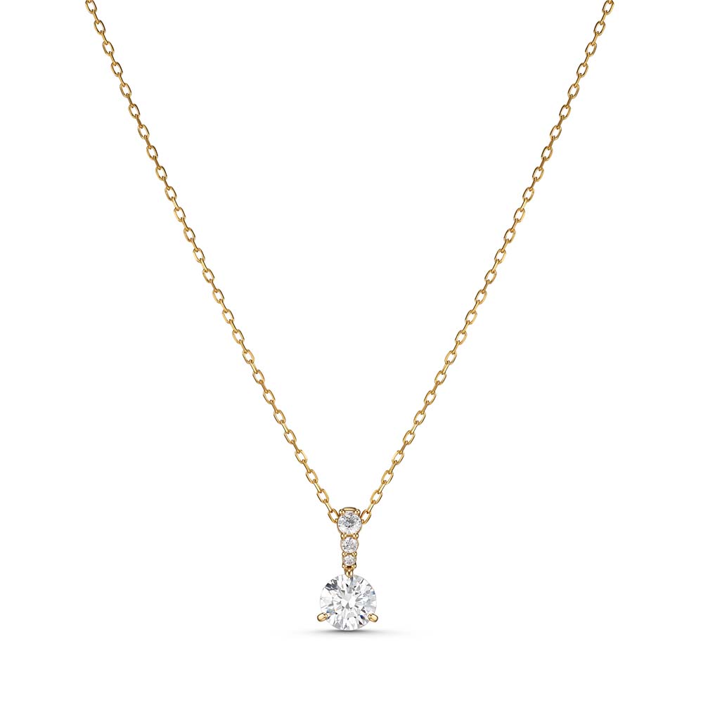 Swarovski Solitaire Kolye Ucu, Beyaz, Altın rengi kaplama - 5511557