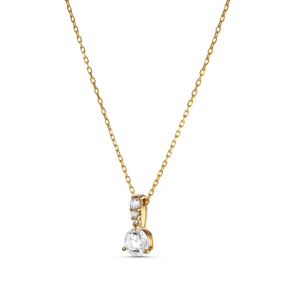 Swarovski Solitaire Kolye Ucu, Beyaz, Altın rengi kaplama - 5511557