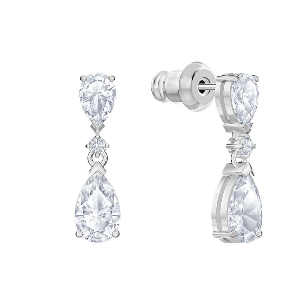 Swarovski Attract Delikli Damla Küpe, Beyaz, Rodyum kaplama - 5512393 Swarovski Attract Delikli Damla Küpe, Beyaz, Rodyum kaplama - 5512393
