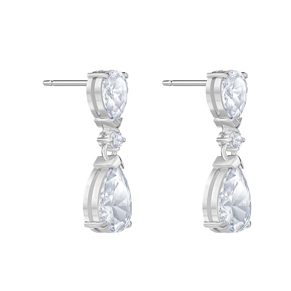 Swarovski Attract Delikli Damla Küpe, Beyaz, Rodyum kaplama - 5512393 Swarovski Attract Delikli Damla Küpe, Beyaz, Rodyum kaplama - 5512393