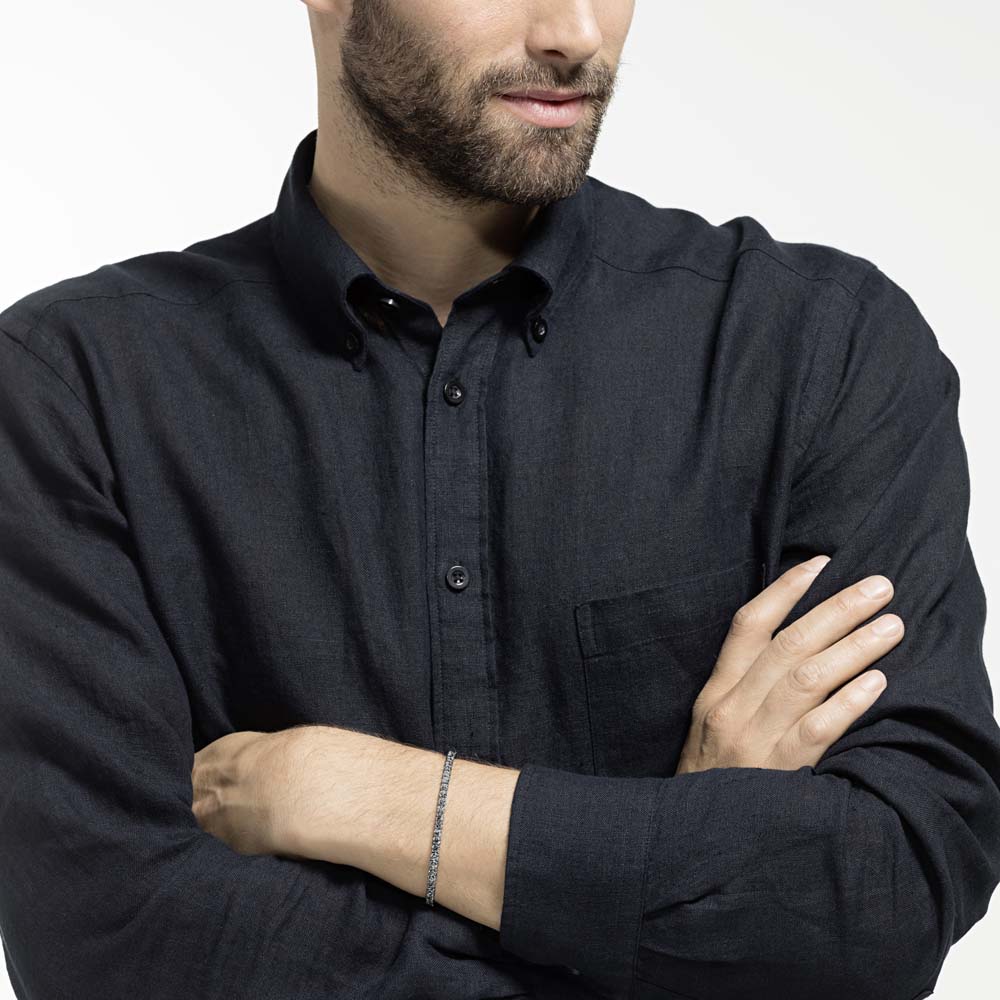 Swarovski Tennis Deluxe Bileklik, Gri, Rutenyum kaplama - 5514655