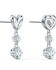 Swarovski Lifelong Heart İğneli Küpeler, Beyaz, Rodyum kaplama - 5517943