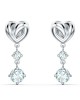 Swarovski Lifelong Heart İğneli Küpeler, Beyaz, Rodyum kaplama - 5517943