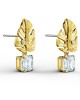 Swarovski Tropical Leaf İğneli Küpeler, Beyaz, Altın rengi kaplama - 5519253