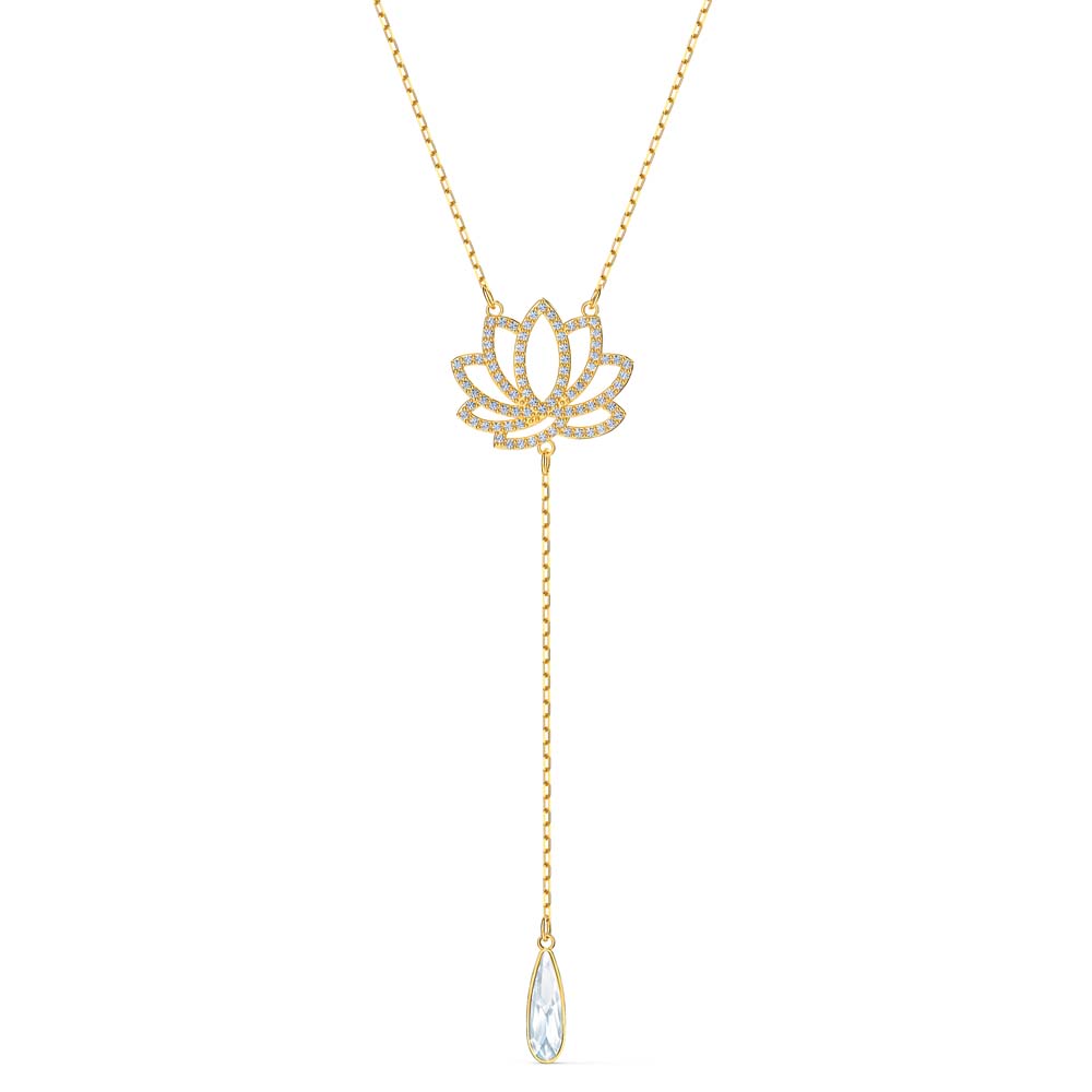 Swarovski Symbolic Lotus Kolye, Beyaz, Altın rengi kaplama - 5521468 Swarovski Symbolic Lotus Kolye, Beyaz, Altın rengi kaplama - 5521468