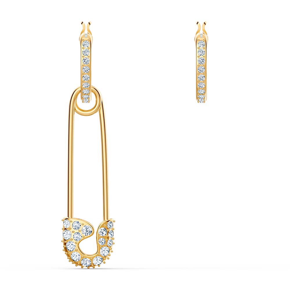 Swarovski So Cool Pin İğneli Küpeler, Beyaz, Altın rengi kaplama - 5521704 Swarovski So Cool Pin İğneli Küpeler, Beyaz, Altın rengi kaplama - 5521704