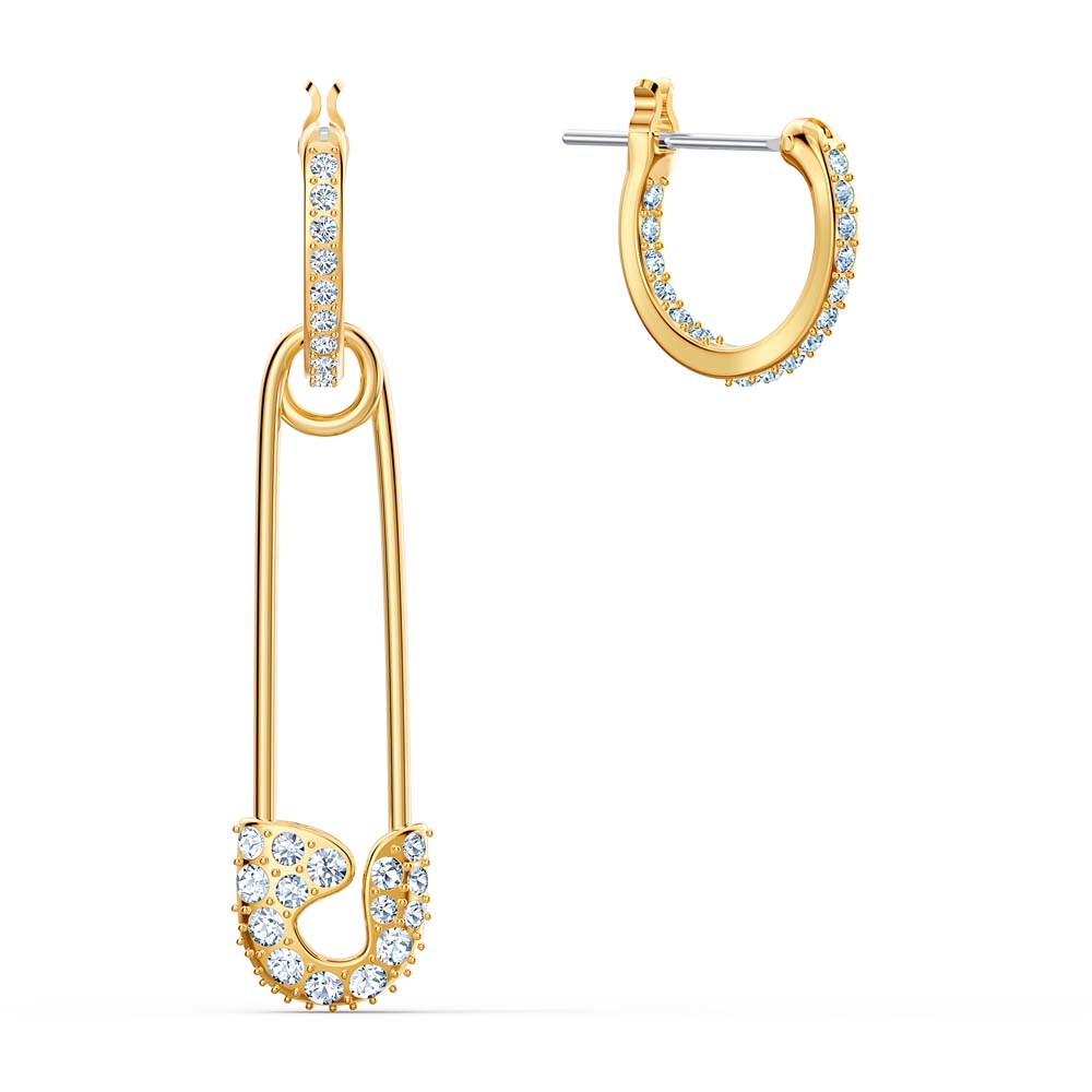 Swarovski So Cool Pin İğneli Küpeler, Beyaz, Altın rengi kaplama - 5521704 Swarovski So Cool Pin İğneli Küpeler, Beyaz, Altın rengi kaplama - 5521704