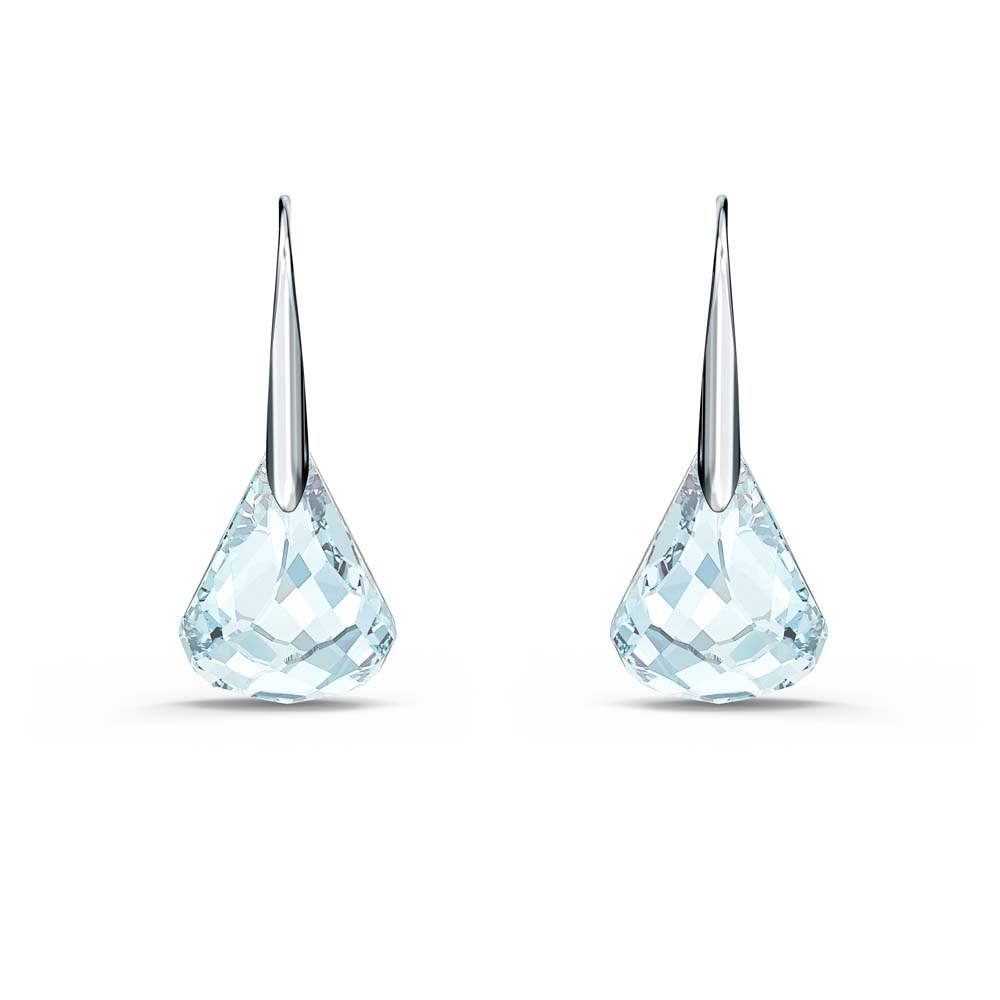 Swarovski Spirit İğneli Küpeler, Turkuaz, Rodyum kaplama - 5529138