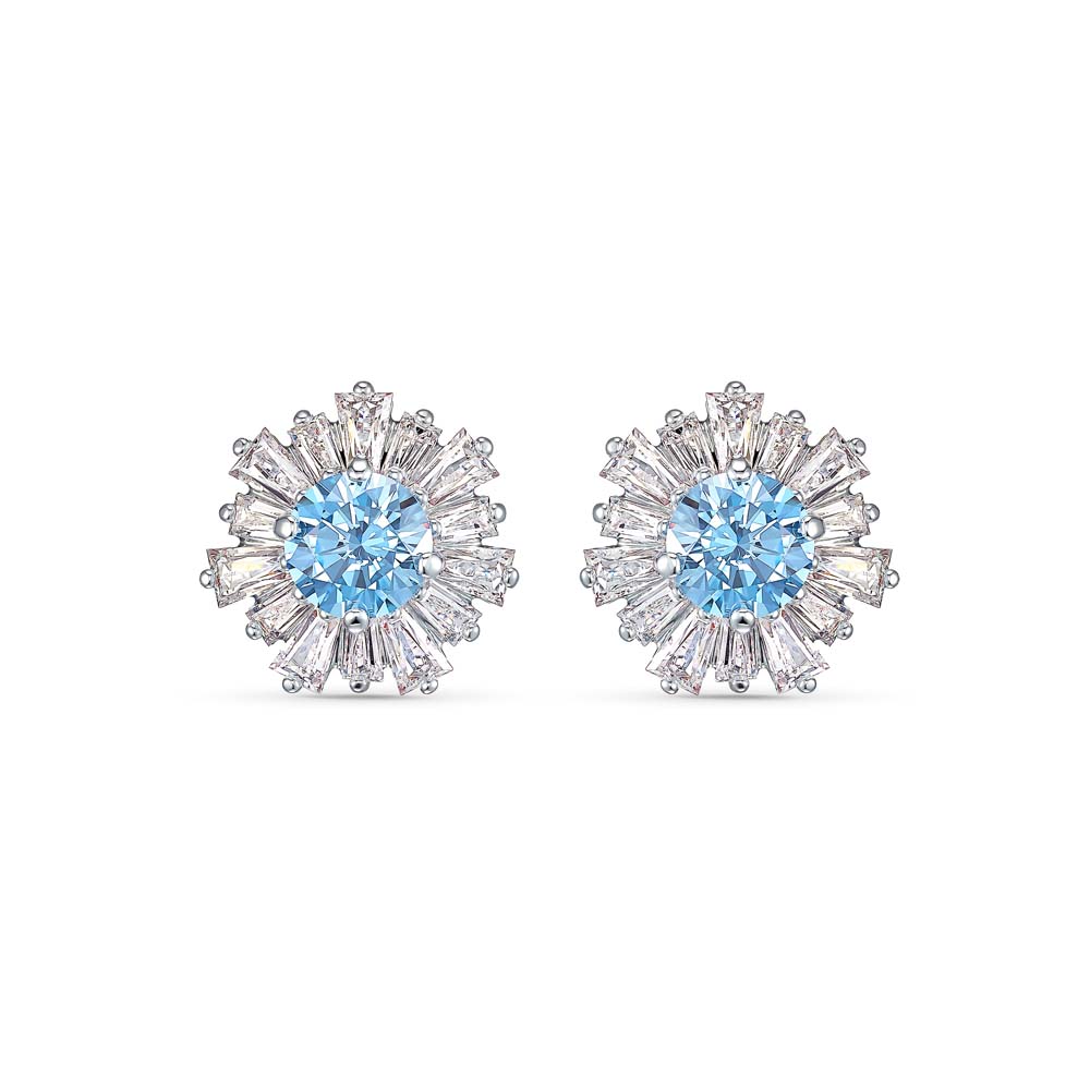 Swarovski Sunshine İğneli Küpeler, Mavi, Rodyum kaplama - 5536741 Swarovski Sunshine İğneli Küpeler, Mavi, Rodyum kaplama - 5536741
