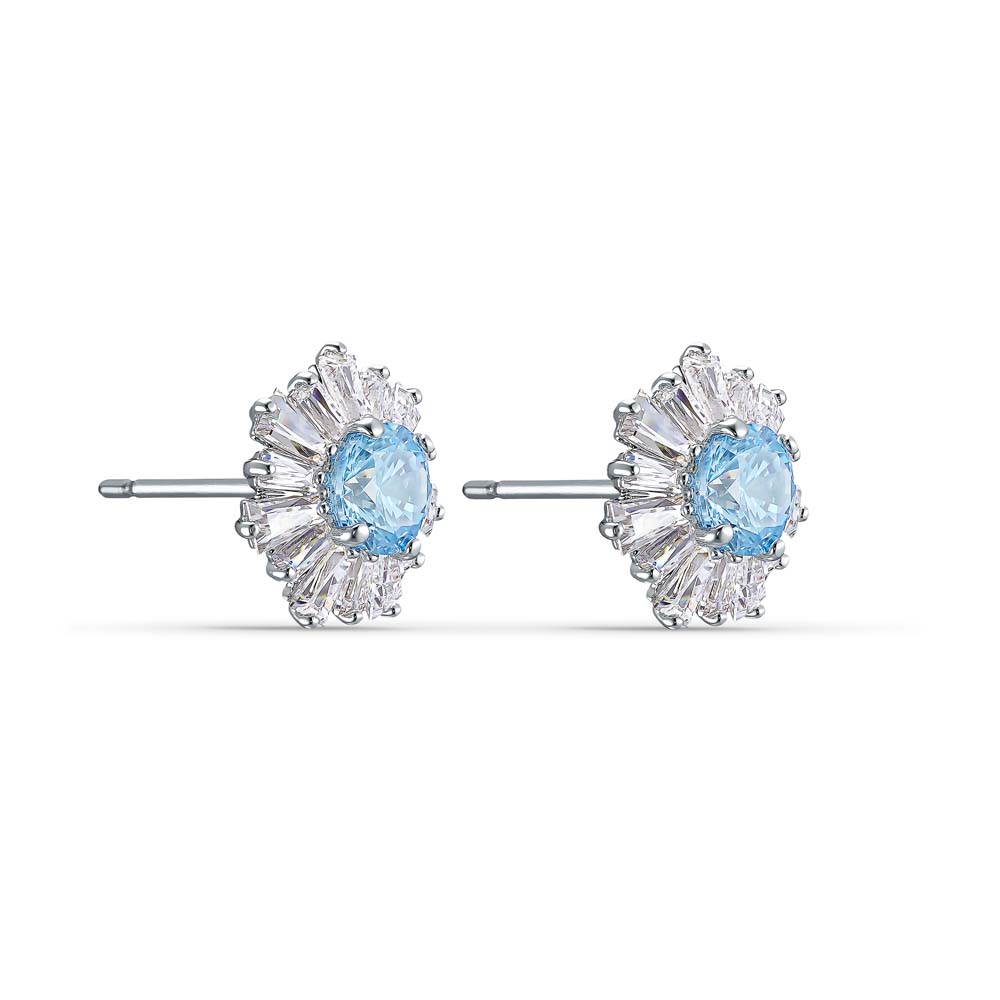 Swarovski Sunshine İğneli Küpeler, Mavi, Rodyum kaplama - 5536741 Swarovski Sunshine İğneli Küpeler, Mavi, Rodyum kaplama - 5536741