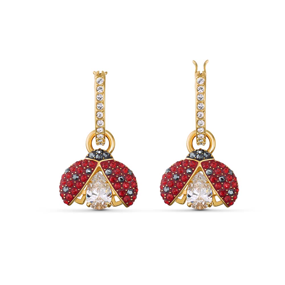 Swarovski Sparkling Dance Ladybug İğneli Küpeler, Kırmızı, Altın rengi kaplama - 5537490 Swarovski Sparkling Dance Ladybug İğneli Küpeler, Kırmızı, Altın rengi kaplama - 5537490