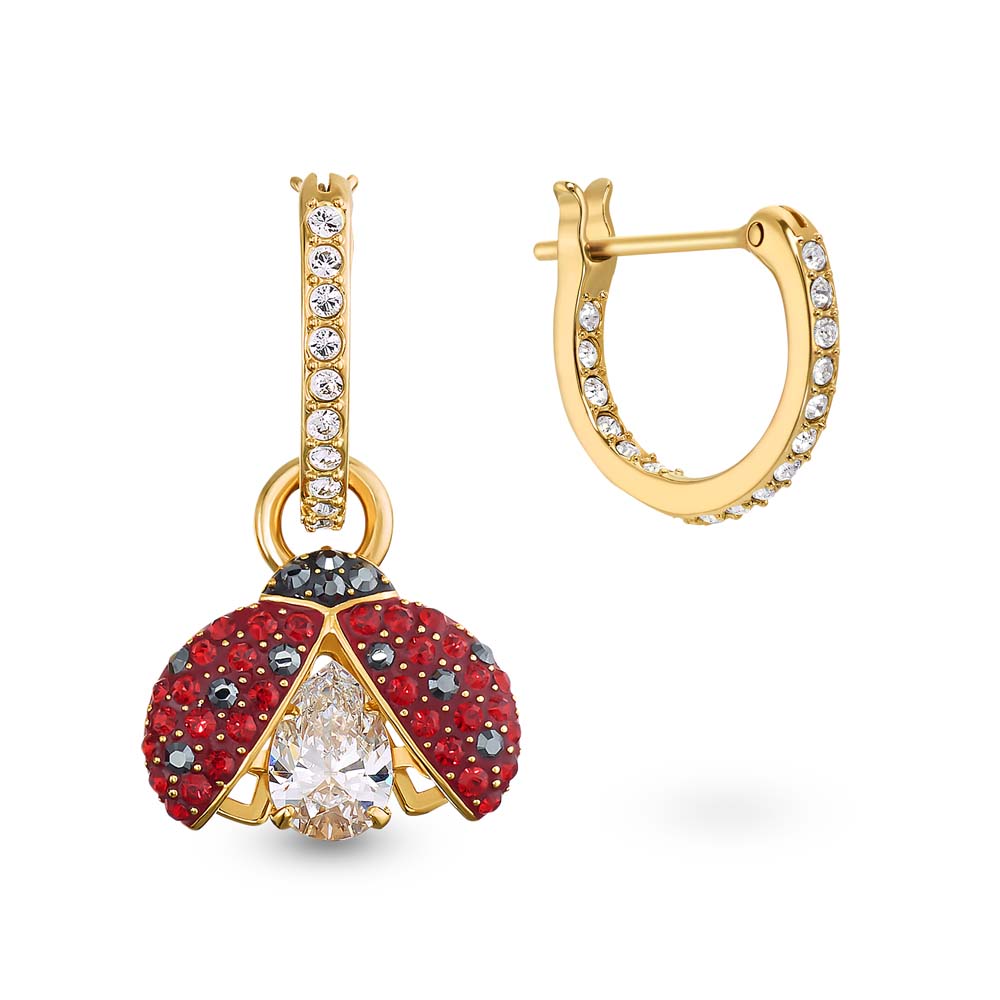 Swarovski Sparkling Dance Ladybug İğneli Küpeler, Kırmızı, Altın rengi kaplama - 5537490 Swarovski Sparkling Dance Ladybug İğneli Küpeler, Kırmızı, Altın rengi kaplama - 5537490