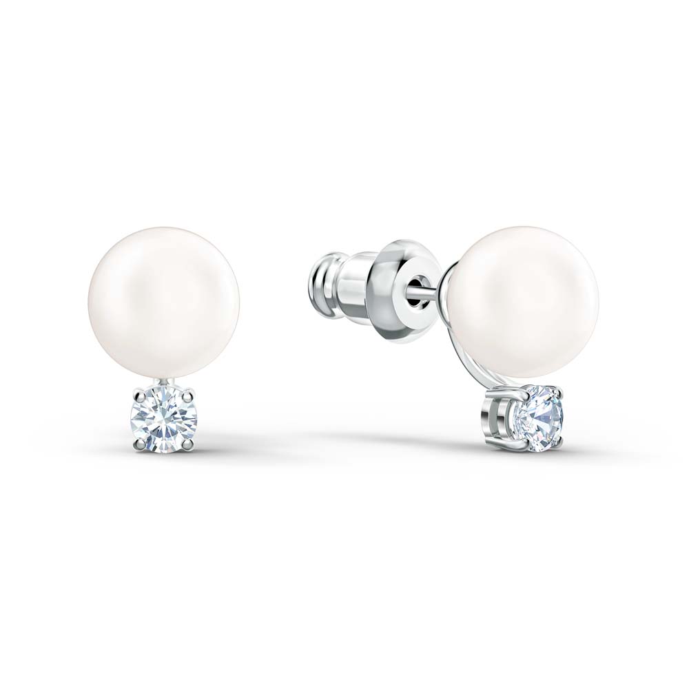 Swarovski Treasure Pearl İğneli Küpeler, Beyaz, Rodyum kaplama - 5559420 Swarovski Treasure Pearl İğneli Küpeler, Beyaz, Rodyum kaplama - 5559420