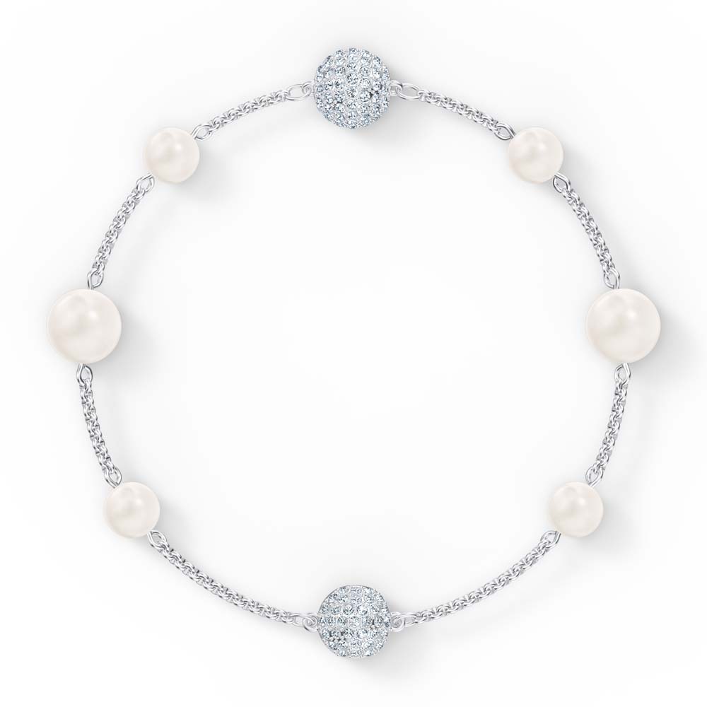 Swarovski Remix  Collection Pearl Strand, Beyaz, Rodyum kaplama - 5560665