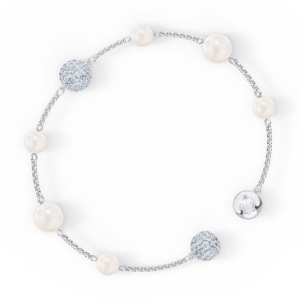 Swarovski Remix  Collection Pearl Strand, Beyaz, Rodyum kaplama - 5560665