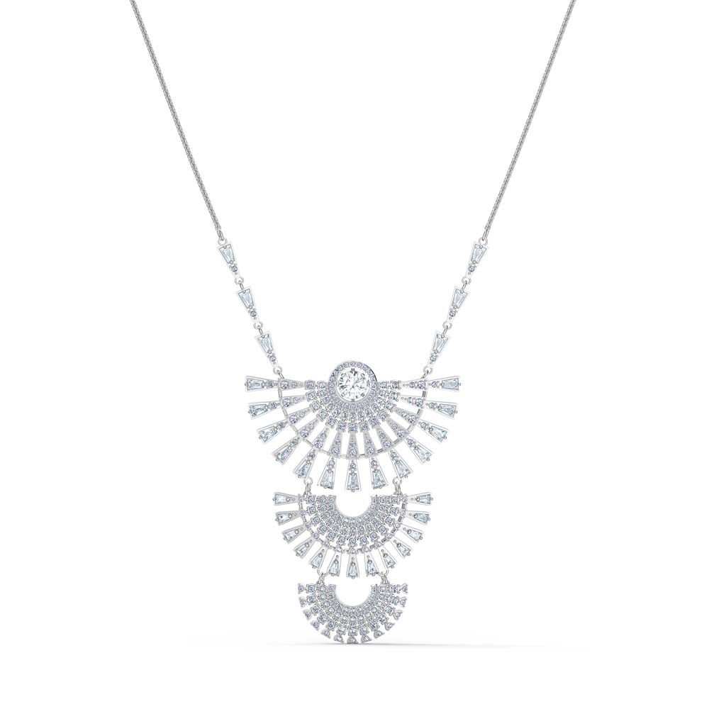 Swarovski Sparkling Dance Dial Up Kolye, Büyük, Beyaz, Rodyum kaplama - 5564432