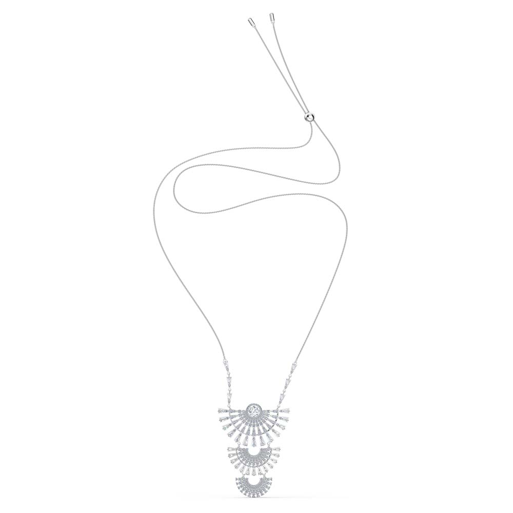 Swarovski Sparkling Dance Dial Up Kolye, Büyük, Beyaz, Rodyum kaplama - 5564432