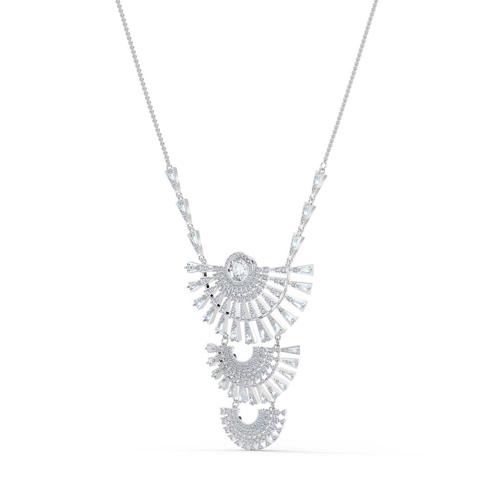 Swarovski Sparkling Dance Dial Up Kolye, Büyük, Beyaz, Rodyum kaplama - 5564432