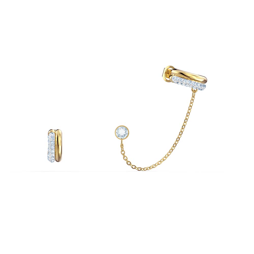 Swarovski Time İğneli Kelepçe Küpe, Beyaz, Karışık metal bitiş - 5566005 Swarovski Time İğneli Kelepçe Küpe, Beyaz, Karışık metal bitiş - 5566005