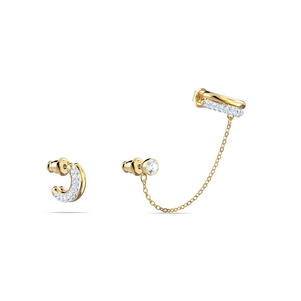 Swarovski Time İğneli Kelepçe Küpe, Beyaz, Karışık metal bitiş - 5566005 Swarovski Time İğneli Kelepçe Küpe, Beyaz, Karışık metal bitiş - 5566005