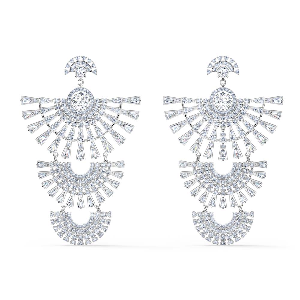 Swarovski Sparkling Dance Dial Up İğneli Küpeler, Beyaz, Rodyum kaplama - 5568008 Swarovski Sparkling Dance Dial Up İğneli Küpeler, Beyaz, Rodyum kaplama - 5568008