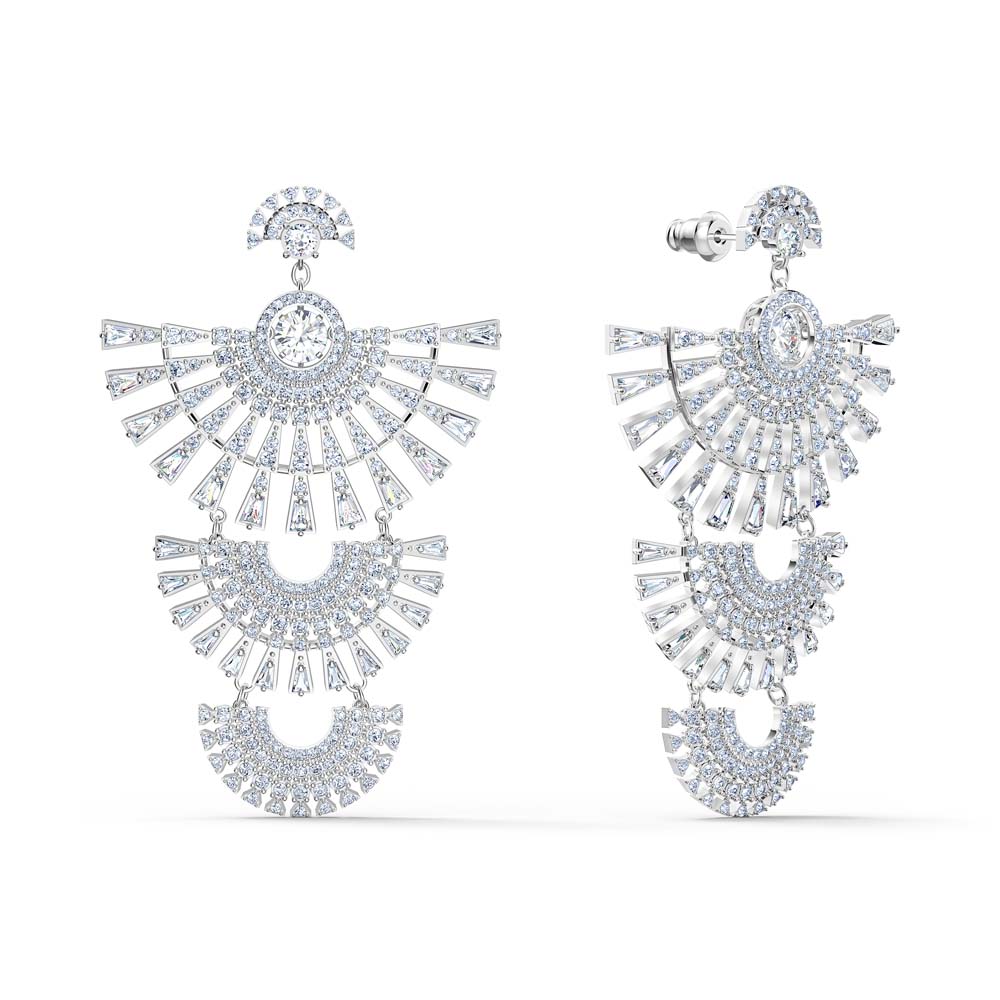 Swarovski Sparkling Dance Dial Up İğneli Küpeler, Beyaz, Rodyum kaplama - 5568008 Swarovski Sparkling Dance Dial Up İğneli Küpeler, Beyaz, Rodyum kaplama - 5568008