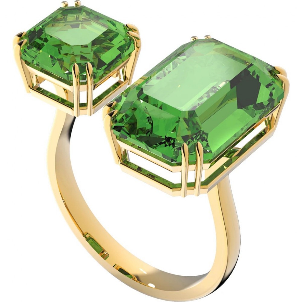 5614923 Swarovski Millenia Kokteyl Yüzüğü, Sekizgen kesim kristaller, Yeşil, Altın rengi kaplama 55 - 5614923