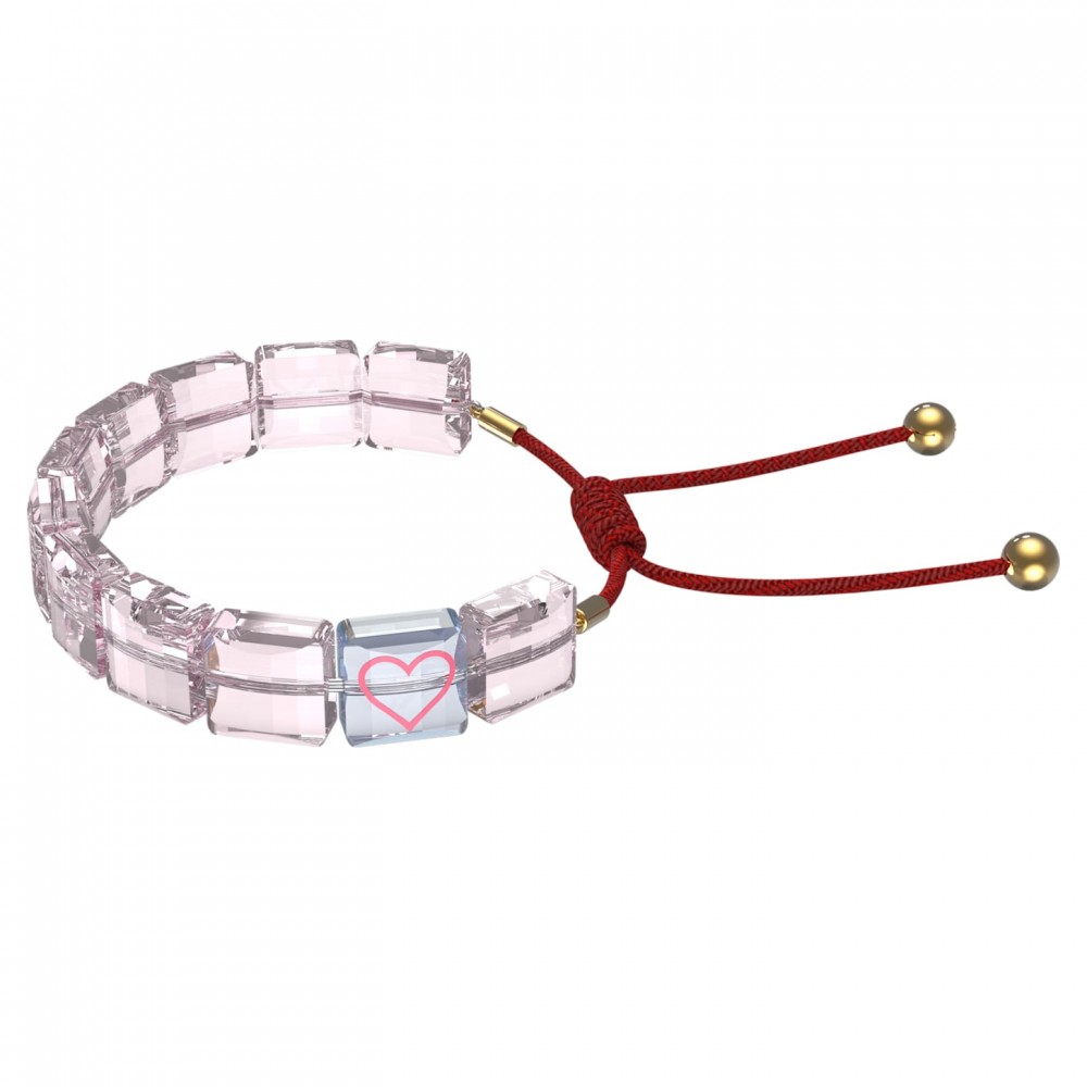 Swarovski Letra Bileklik, Kalp, Pembe, Altın rengi kaplama - 5615001 Swarovski Letra Bileklik, Kalp, Pembe, Altın rengi kaplama - 5615001